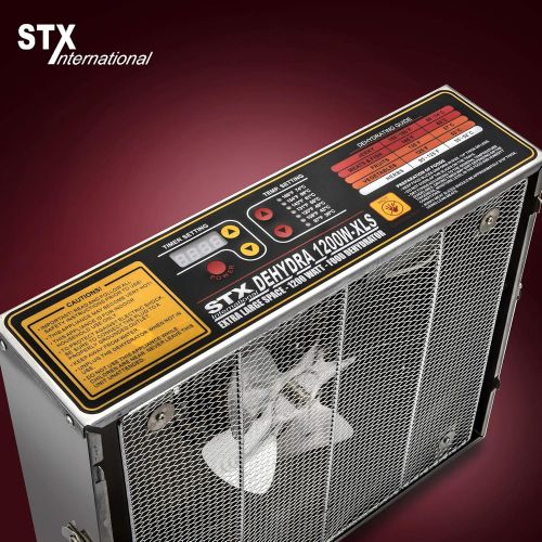  STX INTERNATIONAL STX International STX-DEH-1200W-XLS Dehydra Commercial Grade Stainless Steel Digital Food Dehydrator - 10 Trays - 1200 Watts - 165 Degree Fahrenheit - Jerky Safe with 15 Hour Timer