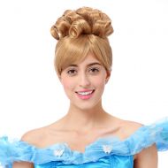 STfantasy Cinderella Wig for Women Princess Cosplay Costume Halloween Party Short Curly Gold Blonde Hair