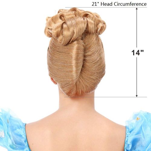  STfantasy Cinderella Wig for Women Princess Cosplay Costume Halloween Party Short Curly Gold Blonde Hair