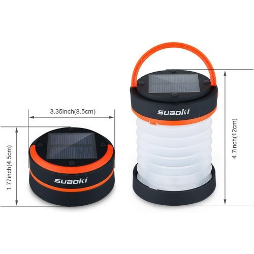  [아마존 핫딜]  [아마존핫딜]SUAOKI Led Camping Lantern Lights Rechargeable Battery (Powered by Solar Panel and USB Charging) Collapsible Flashlight for Outdoor Hiking Tent Garden (Emergency Charger for Phone,