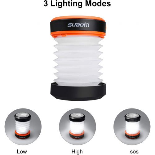  [아마존 핫딜]  [아마존핫딜]SUAOKI Led Camping Lantern Lights Rechargeable Battery (Powered by Solar Panel and USB Charging) Collapsible Flashlight for Outdoor Hiking Tent Garden (Emergency Charger for Phone,