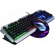 [아마존베스트]Gaming keyboard and mouse set, SUAVER wired LED backlight keyboard, mouse, metal USB waterproof keyboard, gaming mouse (800/1200/2400/3200 DPI) for pro PC gamers