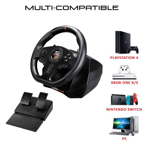  [아마존베스트]SUBSONIC Superdrive - SV700 Drive Pro Sport Wheel with Pedals, Paddle Shifters and Vibrations (Electronic Games)