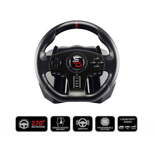  [아마존베스트]SUBSONIC Superdrive - SV700 Drive Pro Sport Wheel with Pedals, Paddle Shifters and Vibrations (Electronic Games)