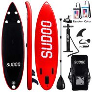 SUDOO Inflatable SUP Stand Up Paddle Board Paddle(6 in Thick) Universal Accessories Wide Stance wBottom Fin for Paddling and Surf Control | Non-Slip Deck | Adjustable Paddle | Hand Pump