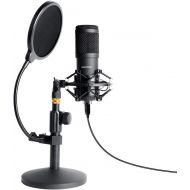 [아마존 핫딜] USB Streaming Podcast PC Microphone, SUDOTACK Professional 96KHZ/24Bit Studio Cardioid Condenser Mic Kit with Sound Card Desktop Stand Shock Mount Pop Filter, for Skype Youtuber Ga