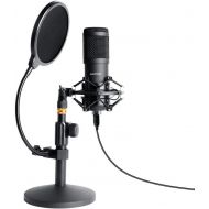 USB Streaming Podcast PC Microphone, SUDOTACK Professional 192kHz/24bit Studio Cardioid Condenser Mic Kit with Sound Card Shock Mount Pop Filter, for Skype Youtuber Karaoke Gaming