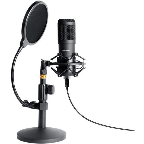  USB Streaming Podcast PC Microphone, SUDOTACK Professional 192kHz/24bit Studio Cardioid Condenser Mic Kit with Sound Card Shock Mount Pop Filter, for Skype Youtuber Karaoke Gaming