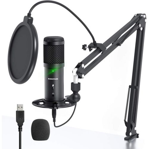  [아마존베스트]USB Streaming PC Microphone, Zero-Latency Monitoring SUDOTACK Professional 192kHz/24Bit Studio Cardioid Condenser Mic Kit with Mute Button&Headphone Output