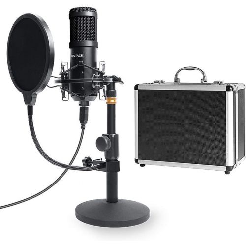  [아마존베스트]USB Streaming Podcast PC Microphone with Aluminum Storage Case,SUDOTACK Professional 192kHz/24Bit Studio Cardioid Condenser Mic Kit with Sound Card Desktop Stand Shock Mount for Sk