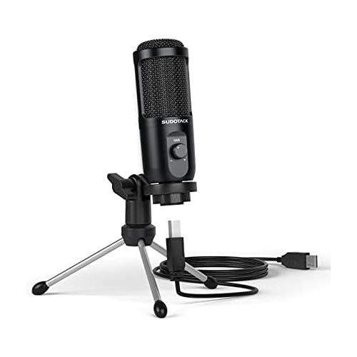  [아마존베스트]SUDOTACK USB Podcast PC Microphone, Condenser Computer Micro Kit, Plug & Play with Gain Control for Live Streaming, Games, Recording, YouTube, Zoom, Compatible with Laptop Desktop