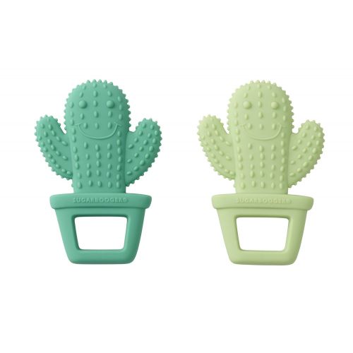  SUGARBOOGER Sugarbooger Silicone Teether Set-of-Two, Happy Cactus