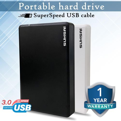  Suhsai External Hard Drive HDD 2.5 USB 3.0 Ultra Fast Slim Drive, Portable Hard Drive for Storage, Back up for PC, MAC, Desktop, Laptop, MacBook, Chromebook, Xbox, PS3, PS4, Smart