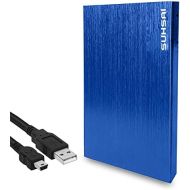SUHSAI Portable External Hard Drive, USB 2.0, 2.5 Slim External Hard Drive Plug and Play Hardrive for Storage, Backup for Computer, MAC, Desktop, Laptop, MacBook, Chromebeook (1TB, Blue)