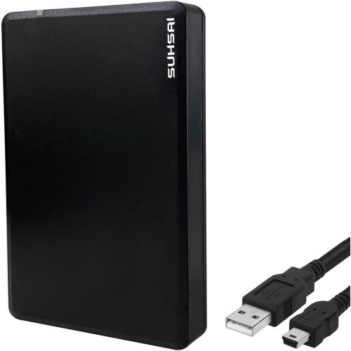  SUHSAI Portable External Hard Drive, Suitable for Storage Data Backup, Multimedia, USB 2.0 External Hard Drive for PC, Laptop, Mac, Chromebook, Notebook, Smart TV (500GB, Black)