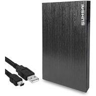 SUHSAI External Hard Drive, 2.0 USB Portable HDD Support PC, Laptop, Mac, Store Backup Data, Durable and Tough Aluminium Body Ensure Perfect Portable Protection (100gb, Black)