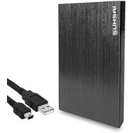 Suhsai Portable External Hard Drive, 2.0 USB External HDD Compatible for Computer, Laptop, PC, Smart TV, Mac (Black, 100GB)