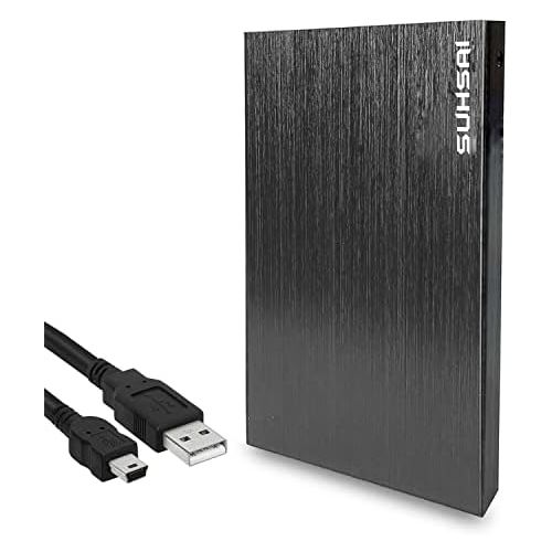  Suhsai Portable External Hard Drive, 2.0 USB External HDD Compatible for Computer, Laptop, PC, Smart TV, Mac (Black, 100GB)