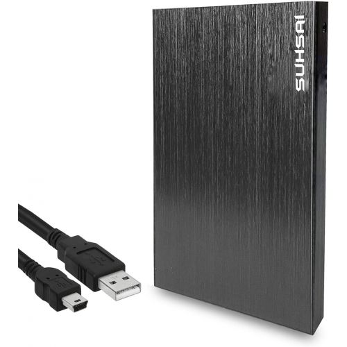  Suhsai Portable External Hard Drive, 2.0 USB External HDD Compatible for Computer, Laptop, PC, Smart TV, Mac (Black, 100GB)