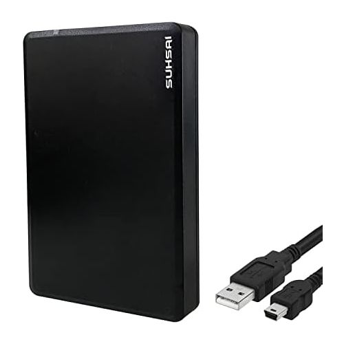  Suhsai Portable External Hard Drive HDD, 2.5 Slim Lightweight Hard Disk Drive, USB 2.0 for Computer, Laptop, PC, Mac, Chromebook- for Storage and Back Up (Black, 100GB)