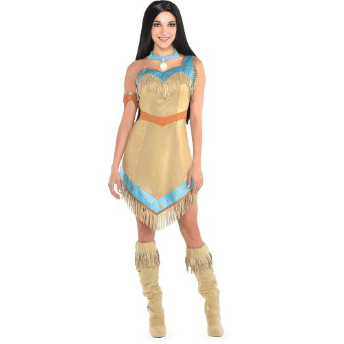  SUIT YOURSELF Pocahontas Costume for Women, Includes Fringe Dress, a Necklace, an Arm Band, and Boot Covers