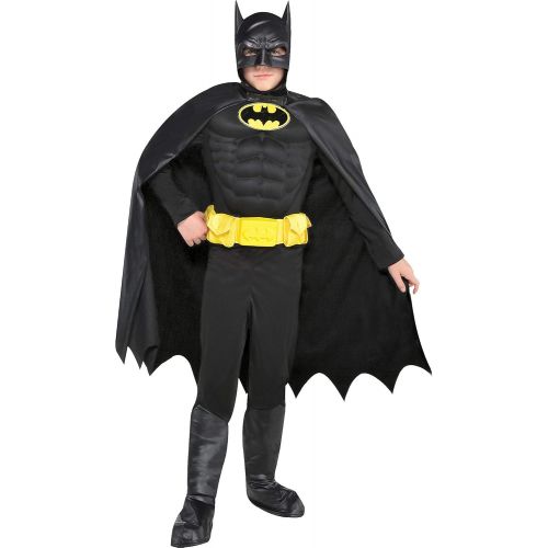  할로윈 용품Suit Yourself Batman Muscle Costume for Boys, Includes a Jumpsuit, a Cape, a Mask, a Belt, and Boot Covers