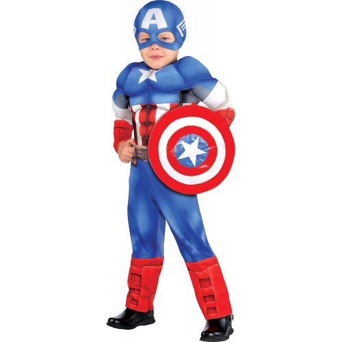  할로윈 용품Suit Yourself Classic Captain America Muscle Halloween Costume for Toddler Boys, Includes Headpiece