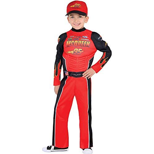  할로윈 용품Suit Yourself Cars Lightning McQueen Muscle Costume for Boys, Includes a Racing Jumpsuit and a Baseball Cap