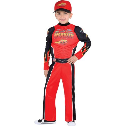  할로윈 용품Suit Yourself Cars Lightning McQueen Muscle Costume for Boys, Includes a Racing Jumpsuit and a Baseball Cap