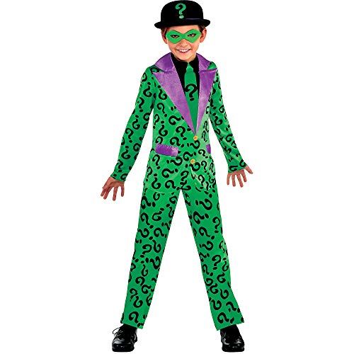  할로윈 용품Suit Yourself Batman Classic Riddler Costume for Boys, Includes a Jumpsuit, an Eye Mask, and a Black Hat