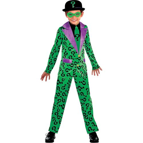  할로윈 용품Suit Yourself Batman Classic Riddler Costume for Boys, Includes a Jumpsuit, an Eye Mask, and a Black Hat