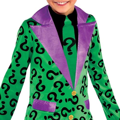  할로윈 용품Suit Yourself Batman Classic Riddler Costume for Boys, Includes a Jumpsuit, an Eye Mask, and a Black Hat