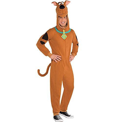  할로윈 용품SUIT YOURSELF Zipster Scooby-Doo One-Piece Costume for Adults, Includes a Jumpsuit with a Scooby Headpiece