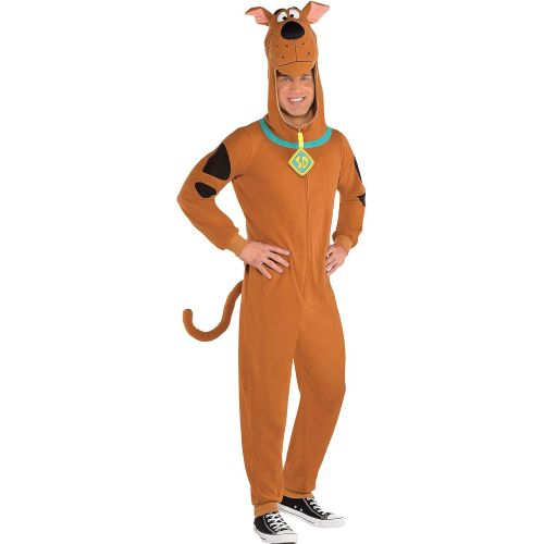  할로윈 용품SUIT YOURSELF Zipster Scooby-Doo One-Piece Costume for Adults, Includes a Jumpsuit with a Scooby Headpiece