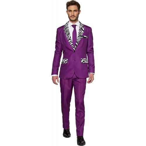  할로윈 용품SUITMEISTER ? Pimp ? Halloween Costume for Men in Stylish Print ? Full Set: Includes Jacket, Pants and Tie