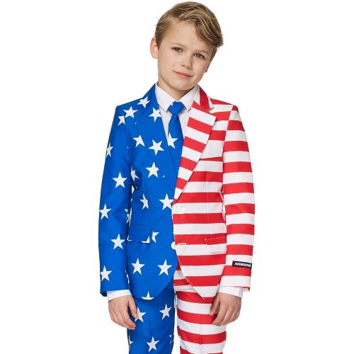  할로윈 용품SUITMEISTER Fun Suits for Boys - US Flag - Includes Jacket, Pants & Tie - XL