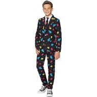 SUITMEISTER Fun Suits for Boys - Videogame - Includes Jacket, Pants & Tie - S