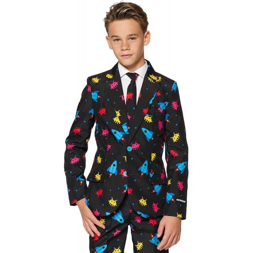  할로윈 용품SUITMEISTER Fun Suits for Boys - Videogame - Includes Jacket, Pants & Tie - S