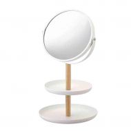 SUJING Desktop Makeup Mirror Magnifying Makeup Mirror w/Storage Tray Beauty Stand Double Side 360° Rotation