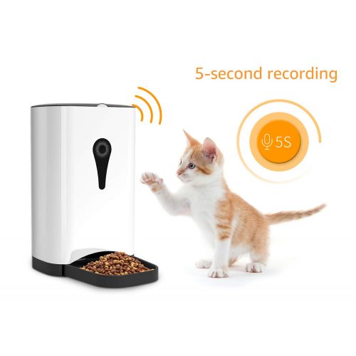  SUKI&SAMI Pets Automatic Pet Feeder Food Dispenser Dogs, Cats & Small Animals  Features Distribution Alarms, Portion Control & Voice Recording Timer Programmable Up to 4 Meals a D