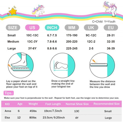  Sulifeel Rainbow Unicorn 4 Size Adjustable Light up Roller Skates for Girls Boys for Kids