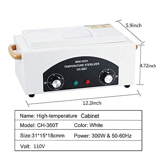  SULLMAR High Temperature Dry Box Timer Clean Box Heat Dry Box Nail Tool Dry Heat Clean，Manicure Salon Hairdressing Tool Equipment，Clean for Tweezers, Earrings, Other Metal Equipment