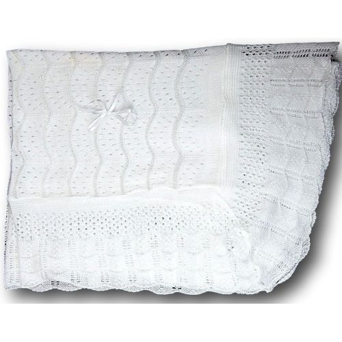  Suma White or Ivory Baby Christening Shawl, Baptism Blanket 40 X 50