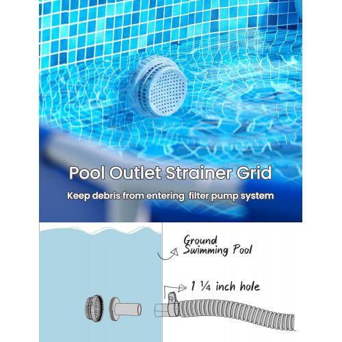  SUMMERBUDDY Above Ground Pool Parts Kit, Replacement Pool Pump Part for Intex/Bestway with Split Plunger Valve, Plunger Valve, 1.5 Inlet Water Nozzle, 1.25 Outlet Strainer, Pool Ho