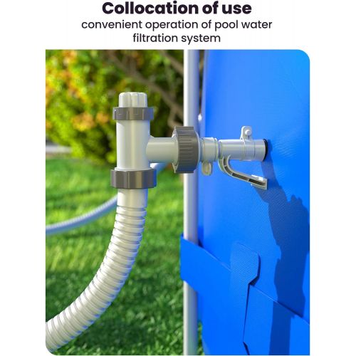  SUMMERBUDDY Type B Hose Adapter & Plunger Valve & Pool Hose Holder for Above Ground Swimming Pool, 1.25 to 1.5 Pool Hose Adapter B & On/Off Plunger Valve for Threaded Pumps (2 Pack