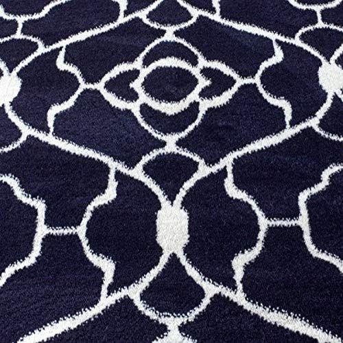  SUMMIT BY WHITE MOUNTAIN New Summit Elite S 67 Navy Blue White Trellis Garden Modern Abstract Area Rug (8x11 Actual is 7.4x10.6)