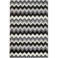 SUMMIT BY WHITE MOUNTAIN New Summit Elite S 66 Grey Chevron Design Modern Abstract Area Rug (2x3 Door mat Actual is 22 inch x 35 inch)