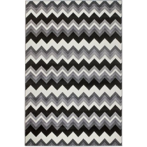  SUMMIT BY WHITE MOUNTAIN New Summit Elite S 66 Grey Chevron Design Modern Abstract Area Rug (2x3 Door mat Actual is 22 inch x 35 inch)