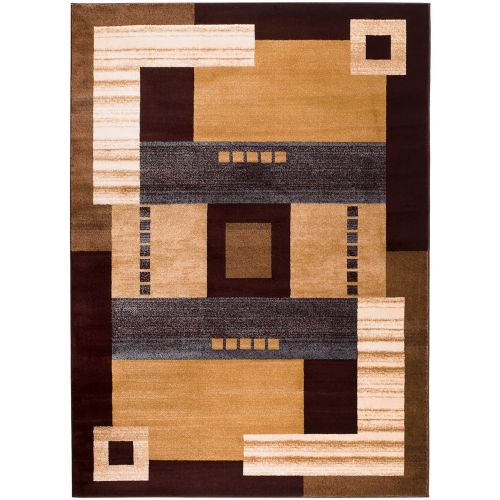  SUMMIT BY WHITE MOUNTAIN Summit Gulistan S 2813 Marron Geometric Transitional Area Rug Modern Abstract Rug (2x3 Scatter Door mat Size)
