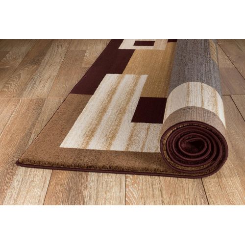  SUMMIT BY WHITE MOUNTAIN Summit Gulistan S 2813 Marron Geometric Transitional Area Rug Modern Abstract Rug (2x3 Scatter Door mat Size)
